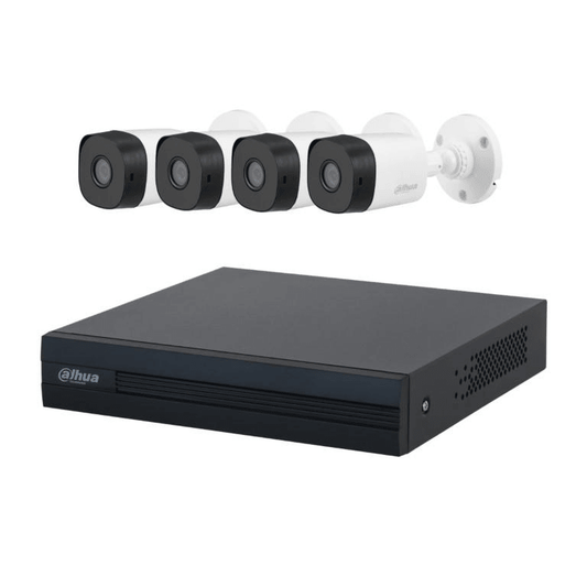 Dahua 4-ch Penta-brid 1080N DVR with 4x 2MP 3.6mm HDCVI Bullet Camera Kit DH-KIT/XVR1B04-I/4-B1A21P-0360B - 1