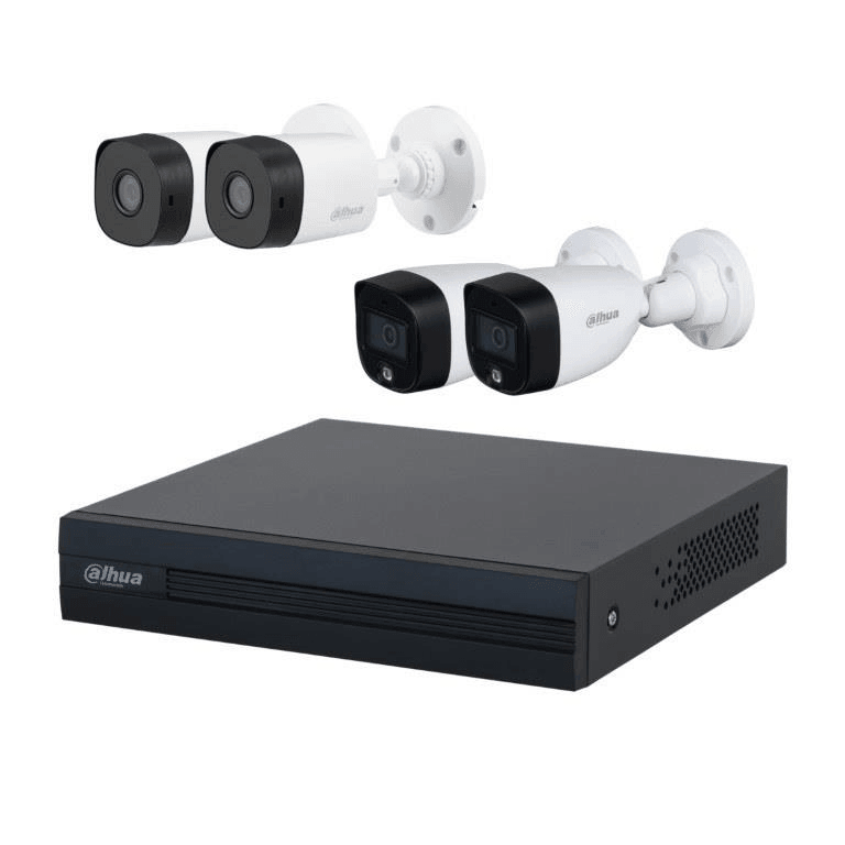 Dahua 4-ch Penta-brid 1080N DVR with 2x IR and 2x Full-Colour 2MP 3.6mm Bullet Camera Kit DH-KIT/XVR1B04-I/2-B1A21P-0360B/2-HFW1209CP-LED-0360B - 1