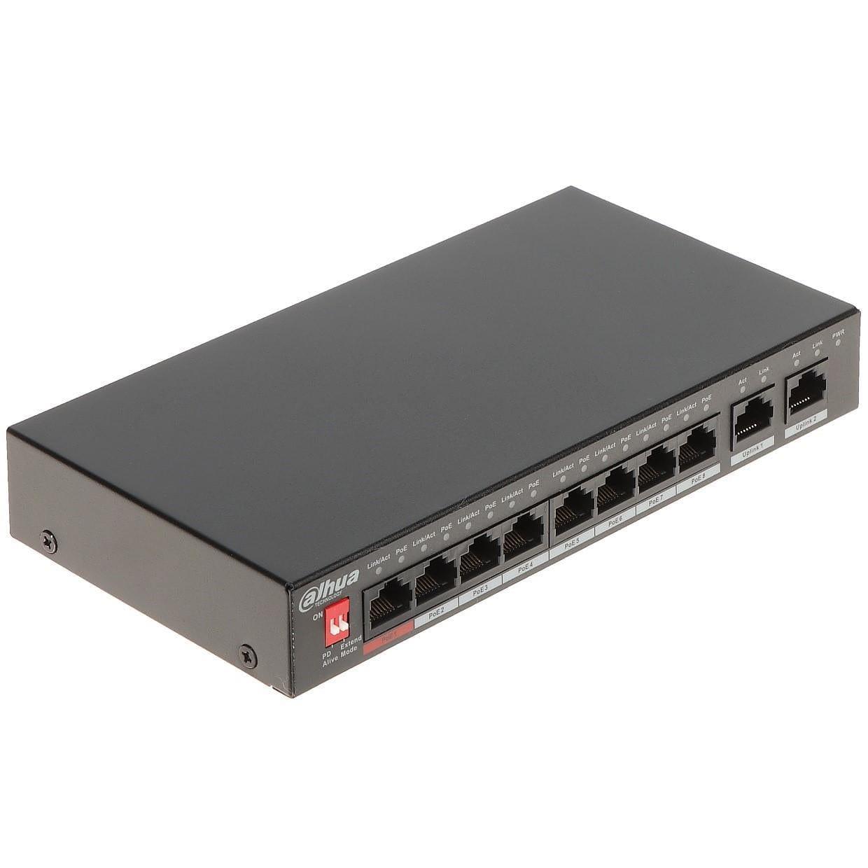 Dahua 10-Port Unmanaged Desktop Switch with 8-port PoE 1.0.01.20.10619 - 2