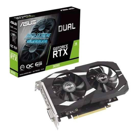 ASUS Nvidia Dual GeForce RTX 3050 OC Edition 6GB GDDR6 Graphics Card 90YV0K60-M0NA00