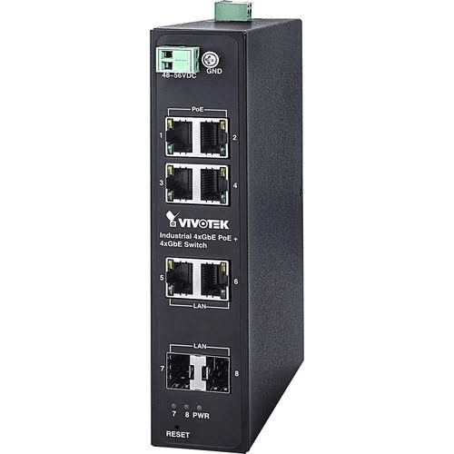 Vivotek 8-port Industrial Unmanaged PoE Switch AW-IHT-0800 - 1