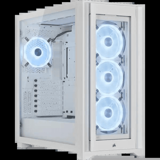 Corsair iCUE 5000X RGB QL Edition Mid Tower Gaming PC Case True White CC-9011233-WW - 1