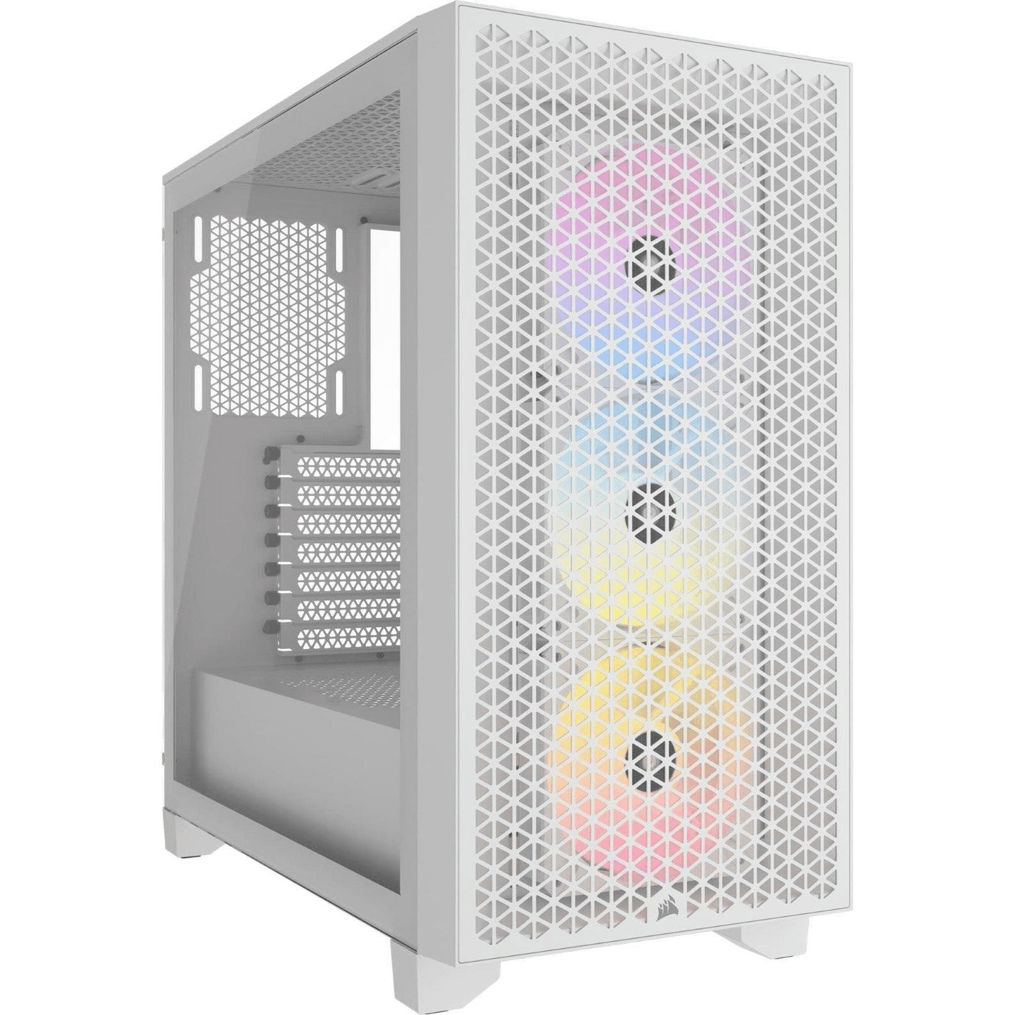 Corsair 3000D RGB AirFlow Clear ATX Mid-Tower PC Case - White CC-9011256-WW - 1