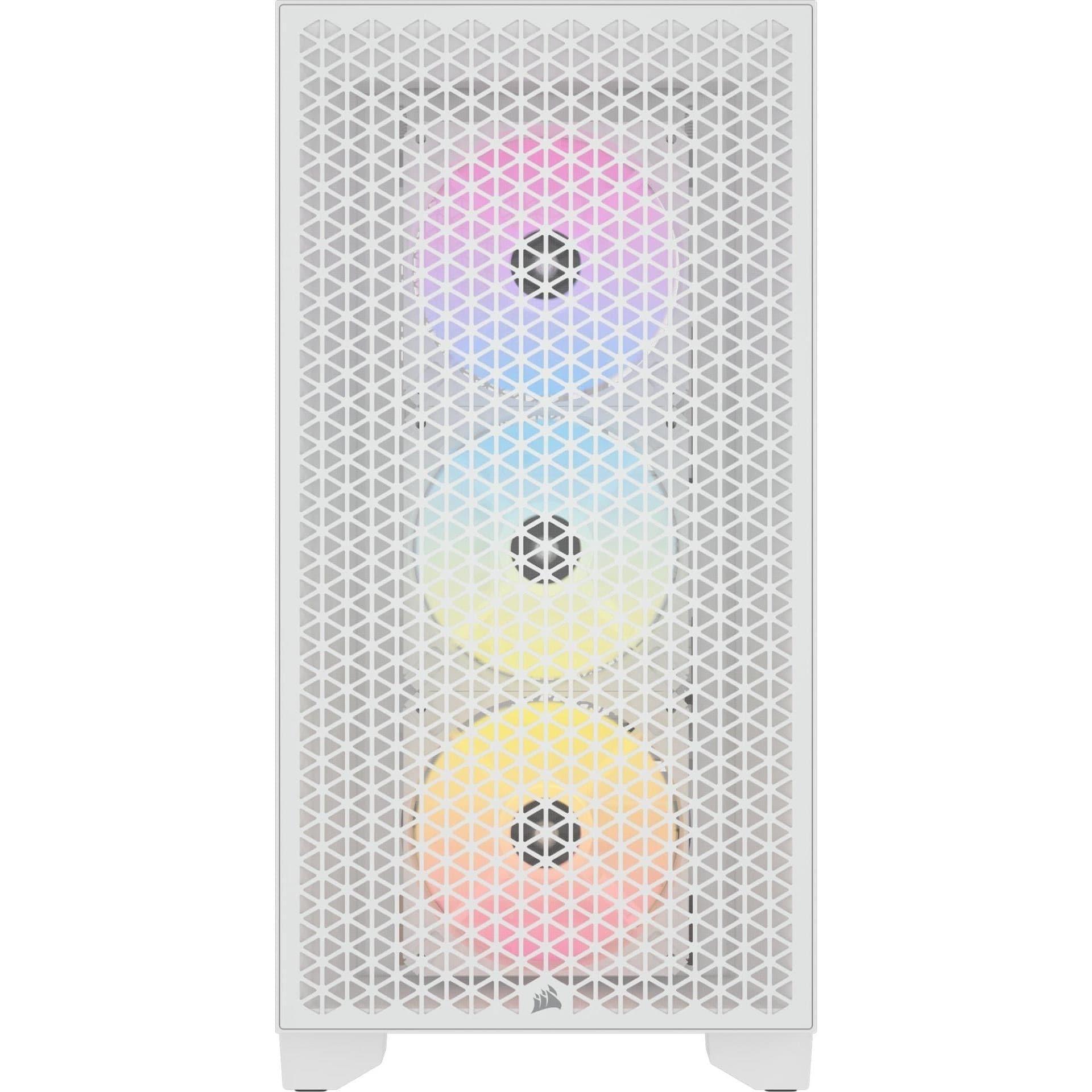 Corsair 3000D RGB AirFlow Clear ATX Mid-Tower PC Case - White CC-9011256-WW - 3