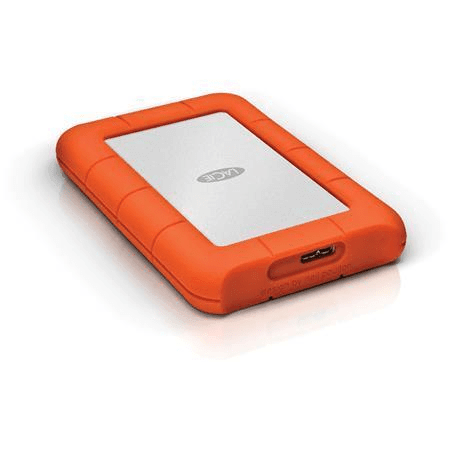 LaCie Rugged Mini 1TB Orange and Silver External Hard Drive LAC301558 - 1