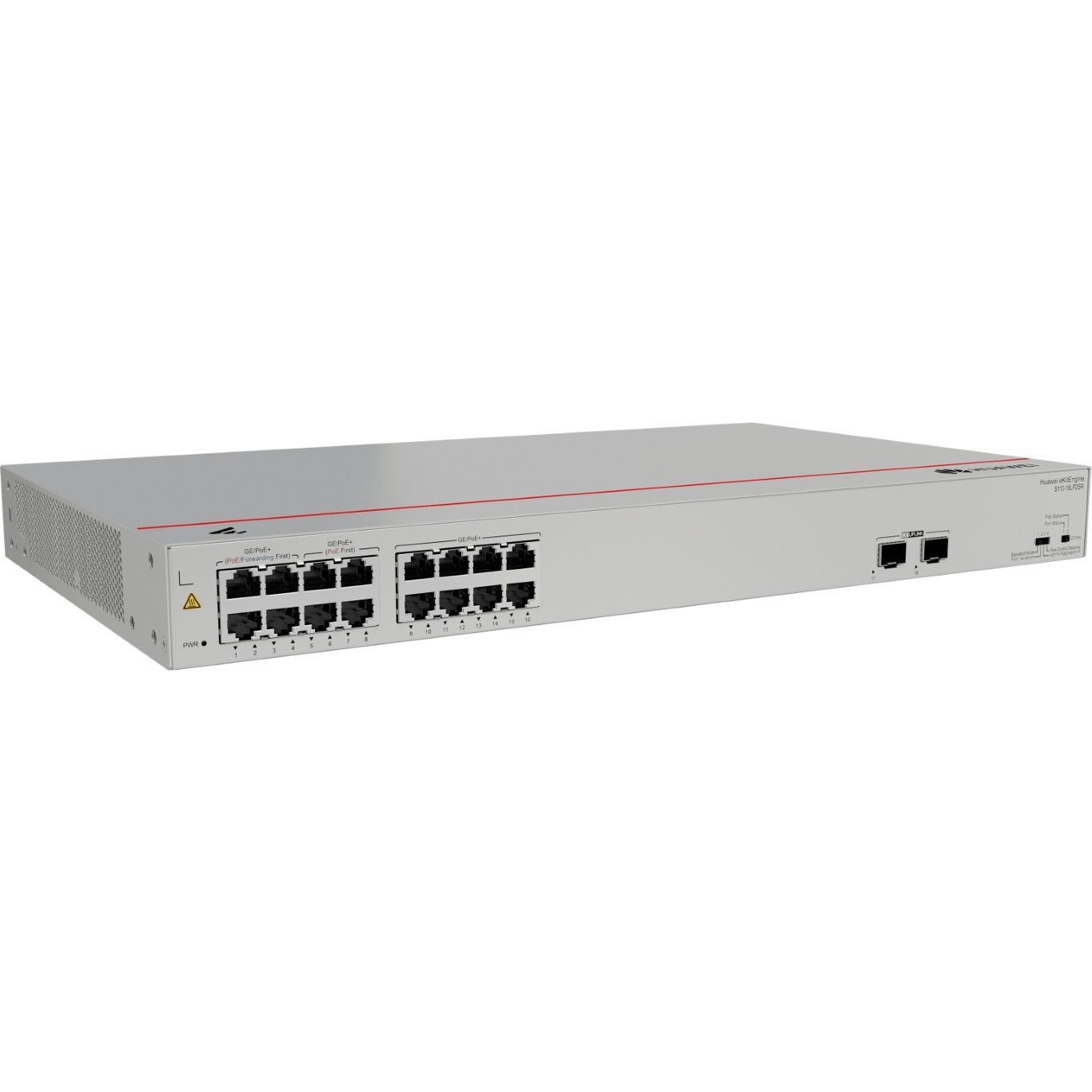 Huawei S110-16LP2SR 16-port GbE PoE+ Unmanaged Network Switch with 2x GE SFP Ports