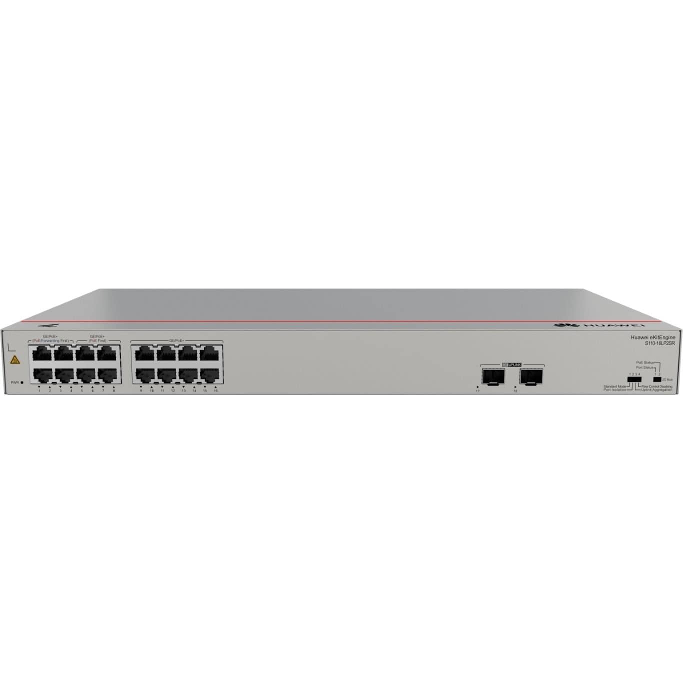 Huawei S110-16LP2SR 16-port GbE PoE+ Unmanaged Network Switch with 2x GE SFP Ports