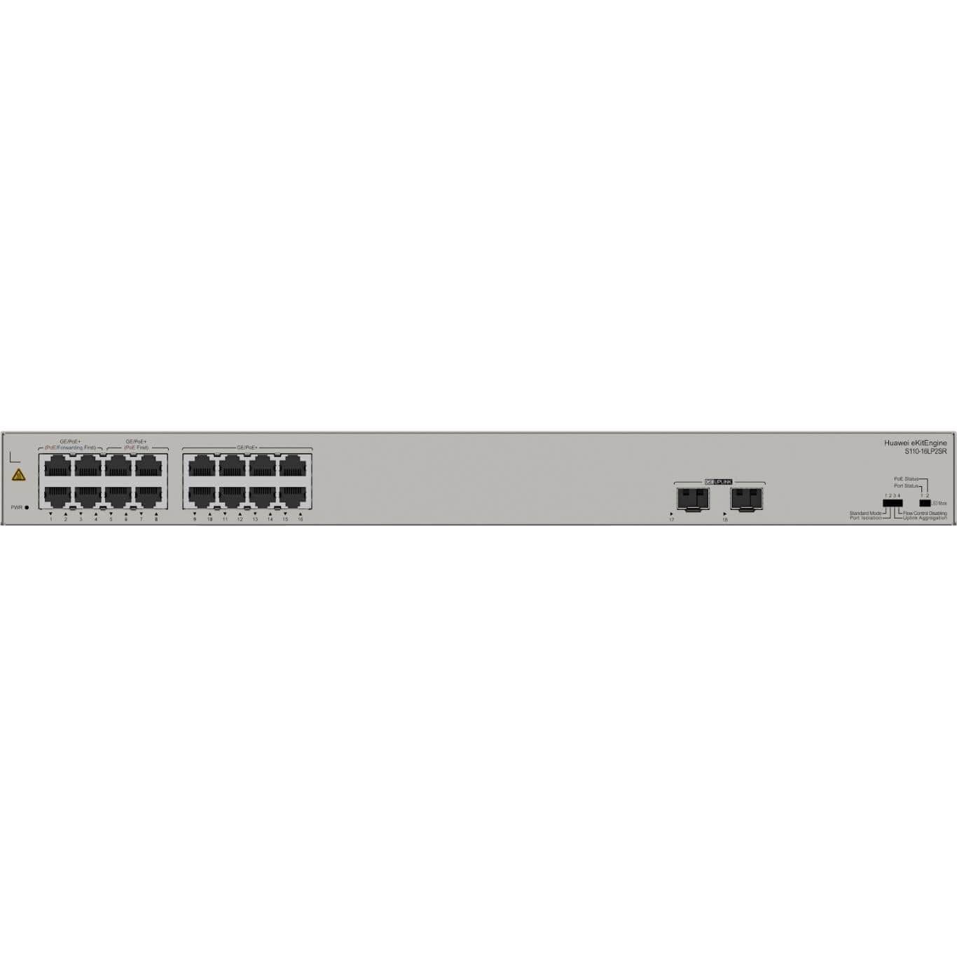 Huawei S110-16LP2SR 16-port GbE PoE+ Unmanaged Network Switch with 2x GE SFP Ports