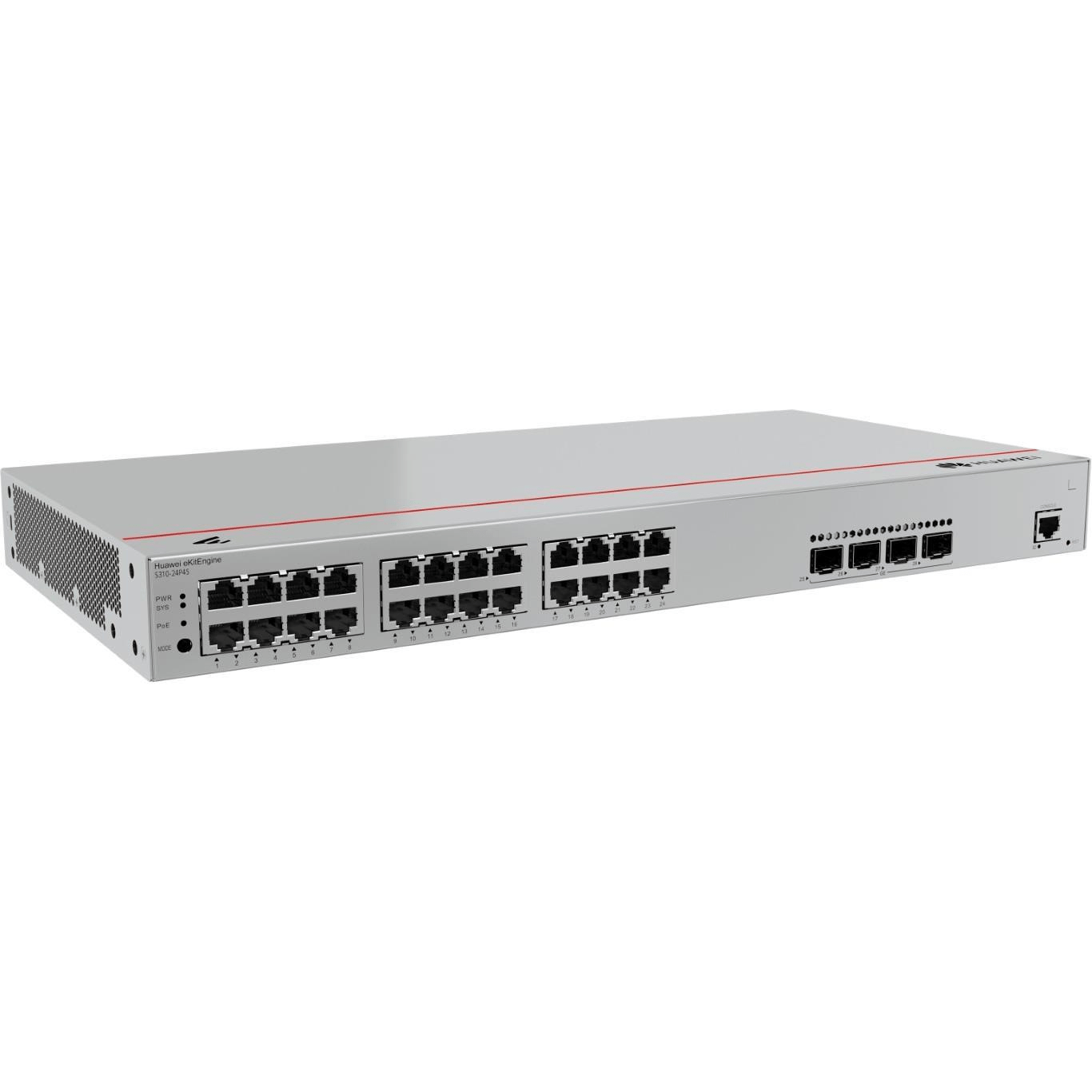 Huawei S310-24P4S 24-port GbE PoE+ L2+ Managed Network Switch with 4x GE SFP Ports