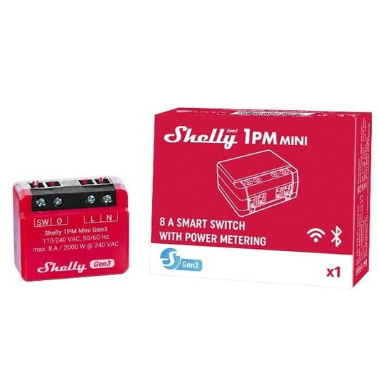 Shelly 1PM Mini 1 Channel 8A Smart Switch With Power Metering