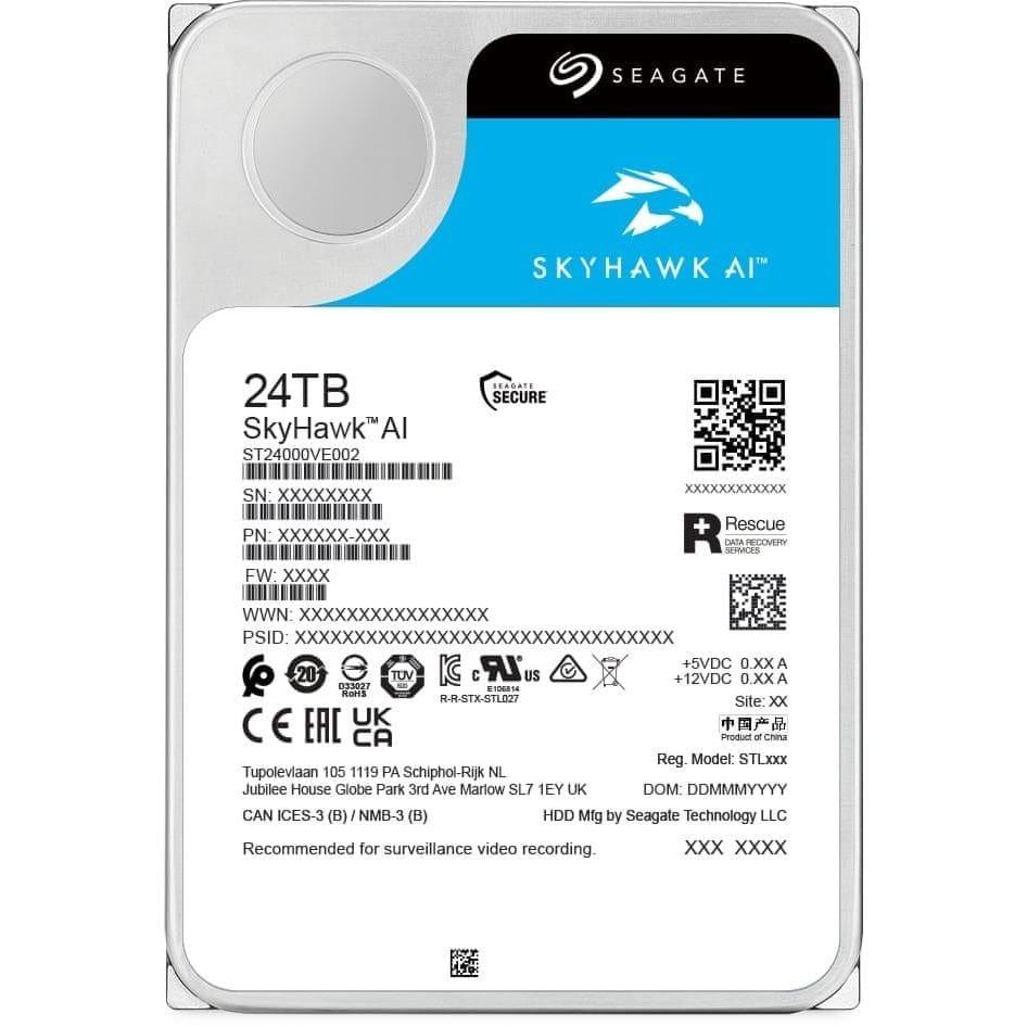 Seagate SkyHawk AI ST24000VE002 3.5-inch 24TB Serial ATA III Internal Hard Drive - 3