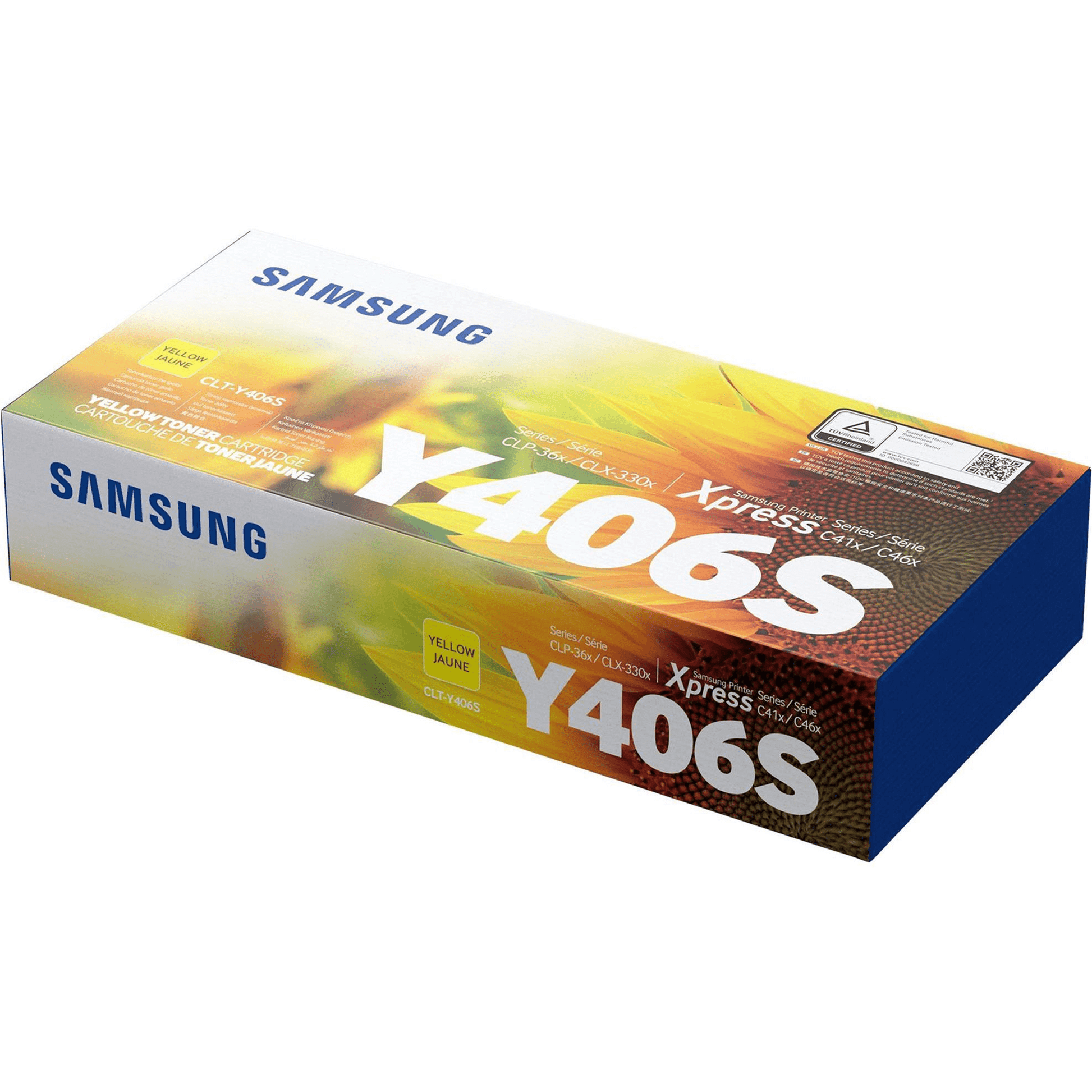 Samsung CLT-Y406S Yellow Toner Cartridge 1,000 Pages Original SU464A Single-pack - 1