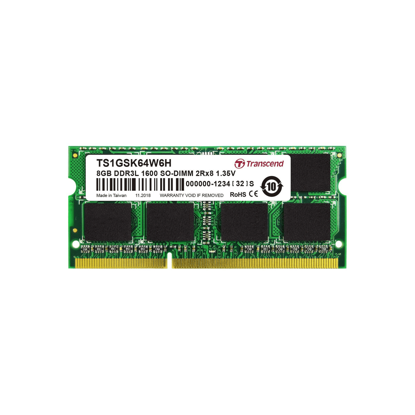 Transcend DDR3-1600 SO-DIMM 8GB TS1GSK64W6H - 1