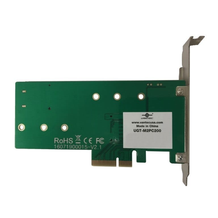 Vantec M.2 NVMe and M.2 SATA SSD PCIe X4 Adapter Card UGT-M2PC200