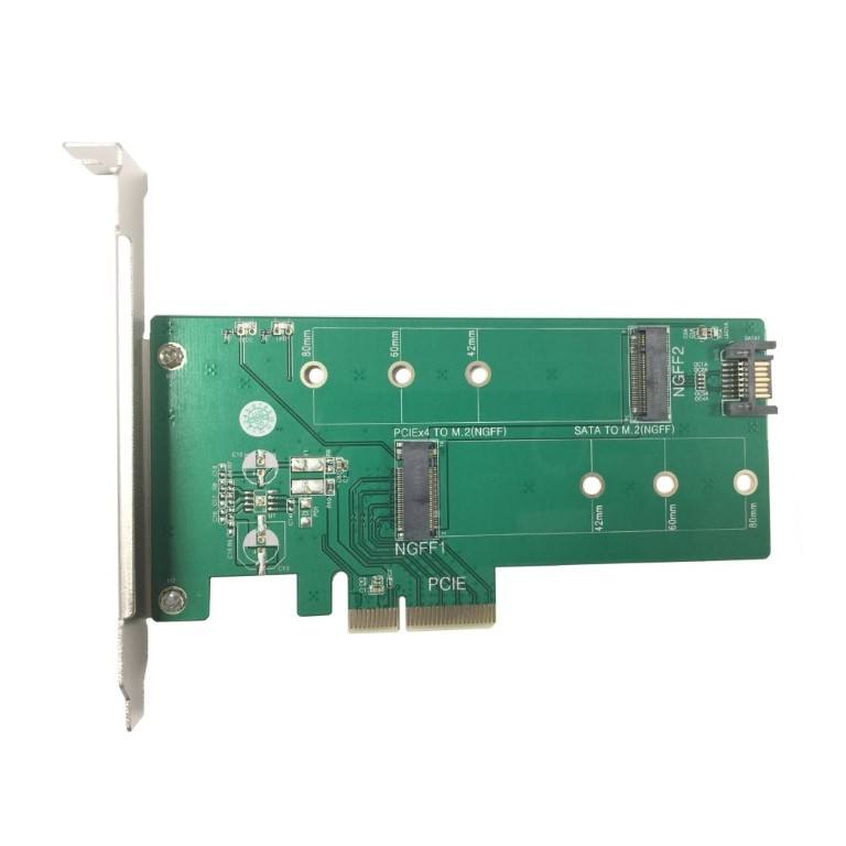 Vantec M.2 NVMe and M.2 SATA SSD PCIe X4 Adapter Card UGT-M2PC200