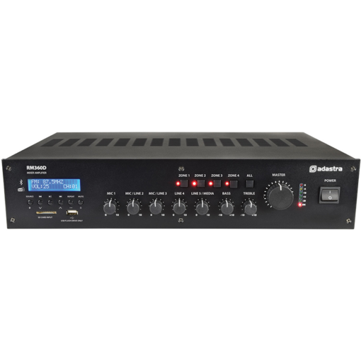 Adastra RM360D - 100V 360W Mixer-Amplifier w/ USB/BT/FM/DAB+ [953.226AD]