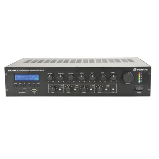 Adastra RM244V - 4-Zone Paging Mixer-Amplifier w/ USB/SD/BT/FM (100V 240W) [953.244AD]