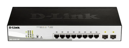 D-LINK 8-ports 10/100/1000Base-T PoE Smart Switch plus 2 SFP ports - 78W PoE budget