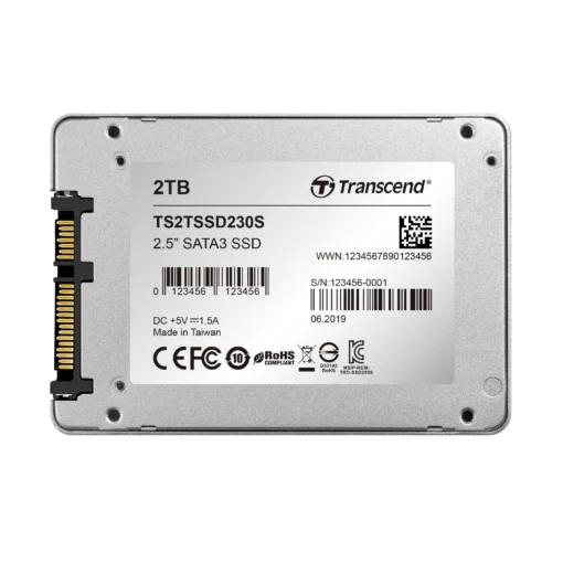 TRANSCEND 2 TB SSD230S 2.5'' SSD DRIVE- SATA III 3D TLC with DRAM cache - 560MB/s Read 520MB/s Write - 1120 TBW