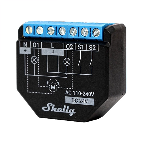 Lykalyte Shelly Plus 2PM relay with 2 channels and power monitoring