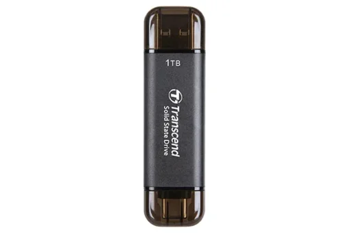 TRANSCEND 256GB ESD310C USB3.2 TYPE C AND A OTG COMPACT PORTABLE SSD