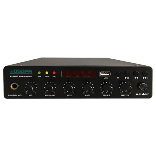 DSPPA MP9312U - 120W Ultra-Thin Digital Mixer Amplifier w/ USB & Bluetooth
