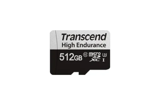 TRANSCEND 350V 512GB HIGH ENDURANCE MICRO SD UHS-I  U3 CLASS10 - READ 100 MB/S - WRITE 45MB/S - WITH SD ADPTOR