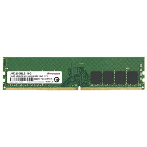 TRANSCEND JET MEMORY 16GB DDR4-3200 DESKTOP U-DIMM 1RX8 CL22